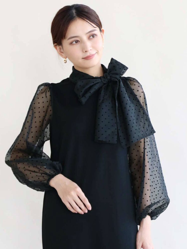 FENNEL フロッキードットリボンワンピース　サイズ9号 ドットフロッキーリボンワンピース - FENNEL - FENNEL｜YAMADAYA
