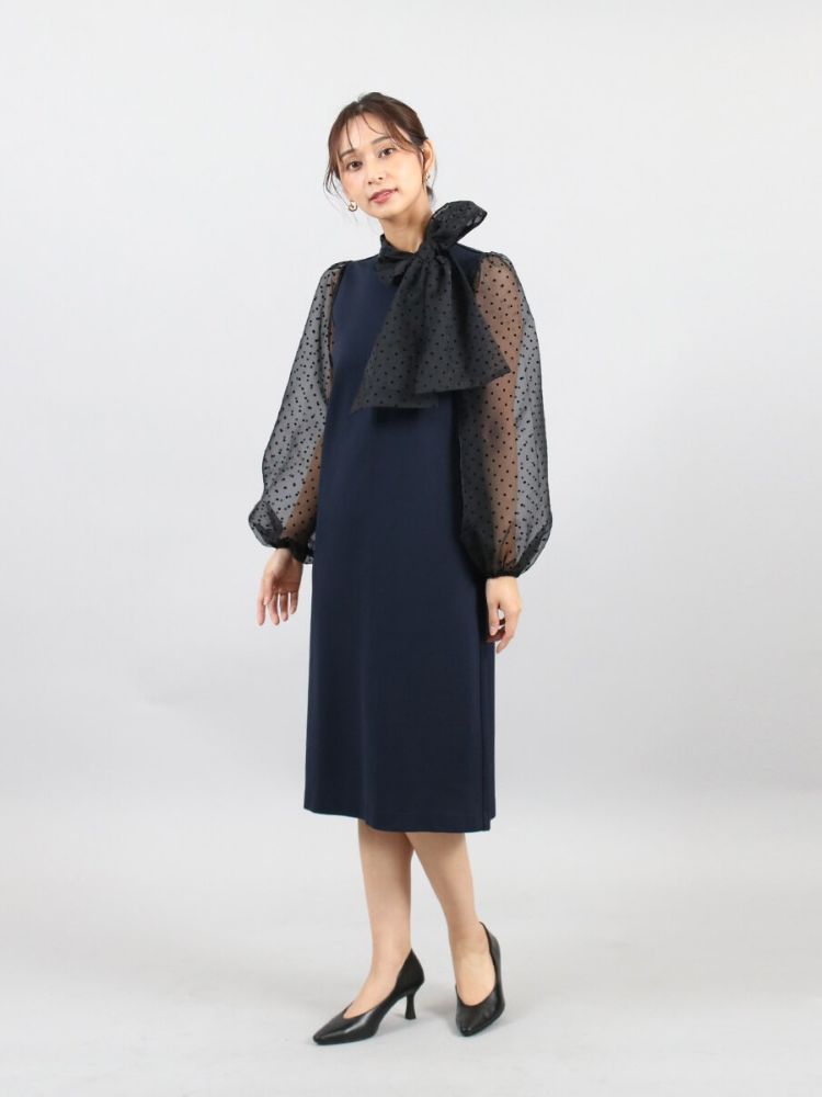FENNEL フロッキードットリボンワンピース　サイズ9号 ドットフロッキーリボンワンピース - FENNEL - FENNEL｜YAMADAYA