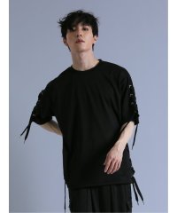 semanticdesign/レースアップ クルーネック半袖ルーズ 半袖 メンズ Tシャツ カットソー カジュアル インナー ビジネス ギフト プレゼント/505412284