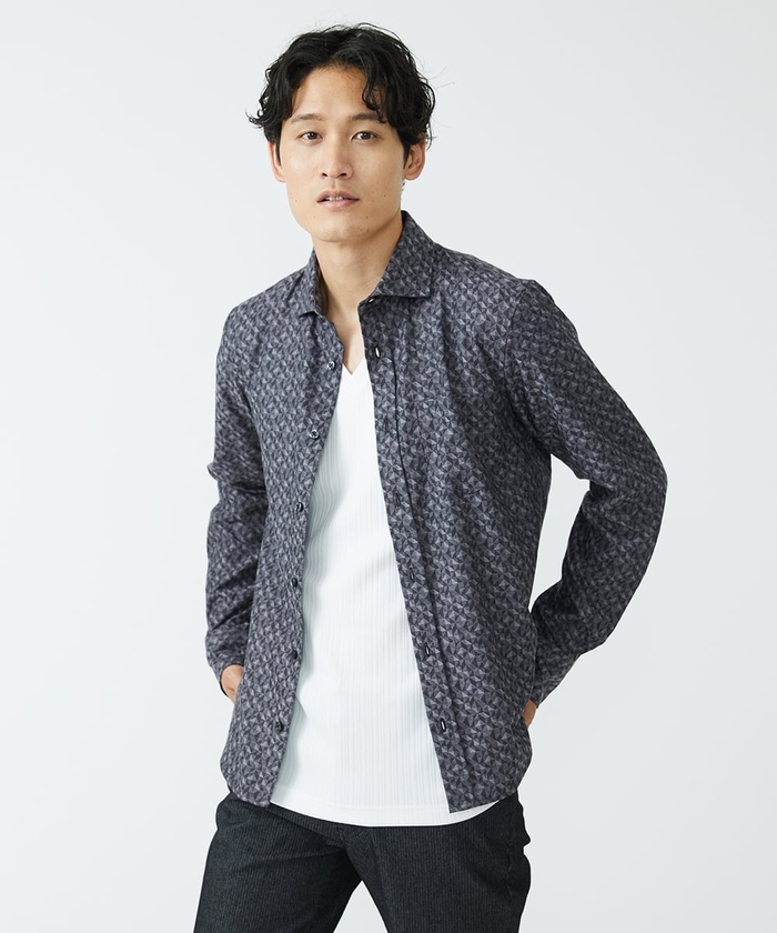セール 20%OFF】ジオメトリックジャガードシャツ(505413619 セール 20%OFF】ジオメトリックジャガードシャツ(505413619