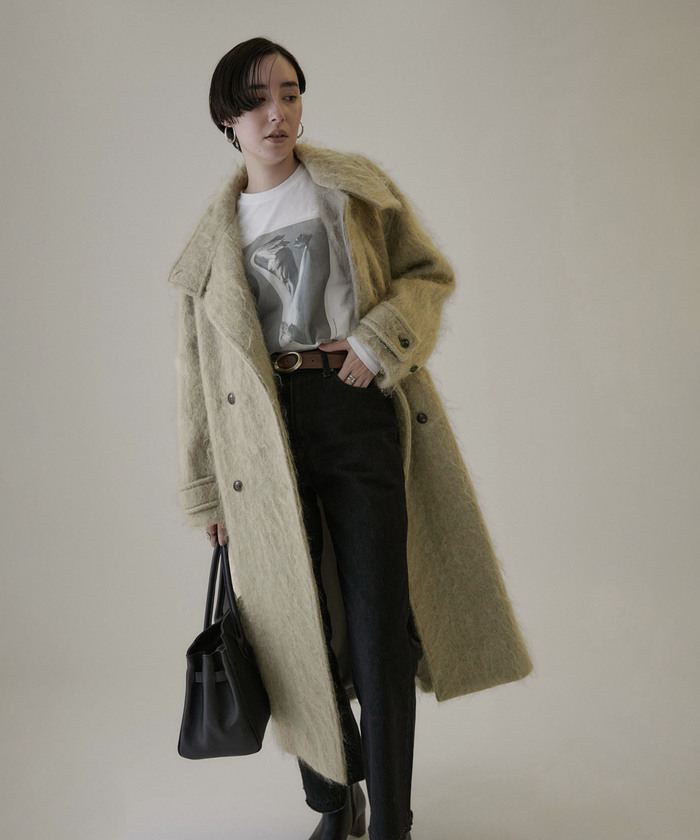 セール 50%OFF】【雑誌掲載】モヘアシャギースタンドカラー セール 50%OFF】【雑誌掲載】モヘアシャギースタンドカラー