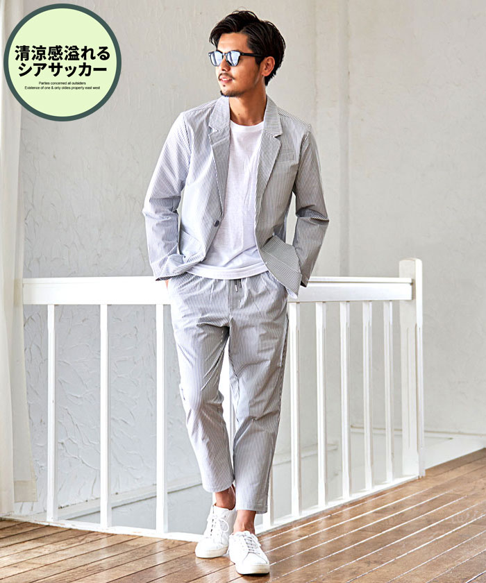 ビッチ VICCI VICCI シアサッカーセットアップ カジュアルスーツ ビッチ VICCI VICCI シアサッカーセットアップ カジュアルスーツ