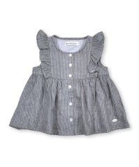 BeBe Petits Pois Vert/袖フリルガーゼストライプコットントップス(95~150cm)/505421039