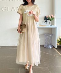TeddyShop/テディショップ Teddyshop レディース ロゴスウェットとチュールスカートのドッキングワンピース/505424165