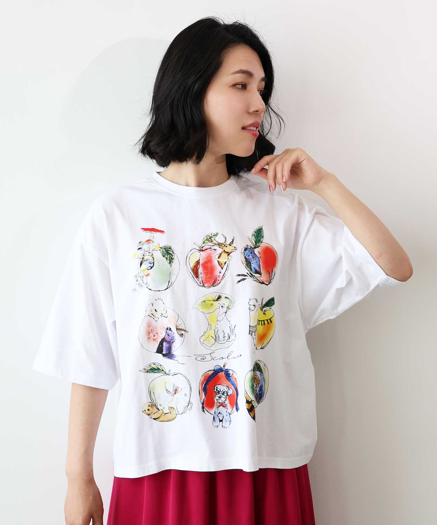 セール】9つのリンゴといろんなアニマルTシャツ(505420060