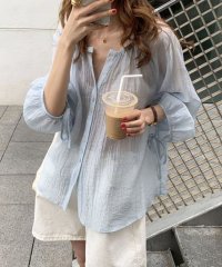 Amulet/アミュレット Amulet シアーシャツ 春 夏服 秋 韓国ファッション 10代 20代 30代 レディース オーバーサイズ シースルー 日焼け対策 冷房対策 /505425442