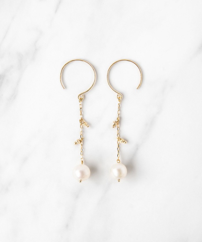 WEB限定】SEEDS PEARL PIERCED EARRINGS K10イエローゴールド