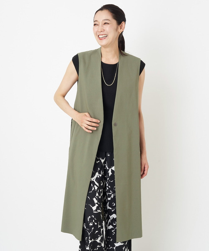 ドレステリア DRESSTERIOR ロングジレ サイドスリット ベージュ ドレステリア DRESSTERIOR ロングジレ サイドスリット ベージュ