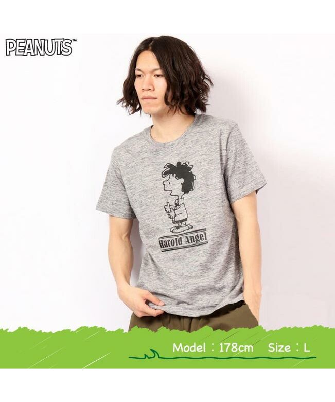 スヌーピー メランジ Tシャツ 半袖 PEANUTS 杢カラー キャラクター