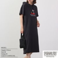  PEANUTS/ピーナッツ PEANUTS スヌーピー ワンピース 裏毛 スウェット 半袖 プリント ルーシー ウッドストック SNOOPY PEANUTS/505417417