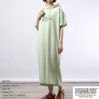  PEANUTS/ピーナッツ PEANUTS スヌーピー ワンピース 裏毛 スウェット 半袖 プリント ルーシー ウッドストック SNOOPY PEANUTS/505417417
