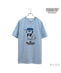  PEANUTS/ピーナッツ PEANUTS オラフ 半袖 Tシャツ ピグメント 音楽 ヘッドフォン 夏 フェス サークル ストリート メンズ レディース スヌーピー SNOOP/505417489