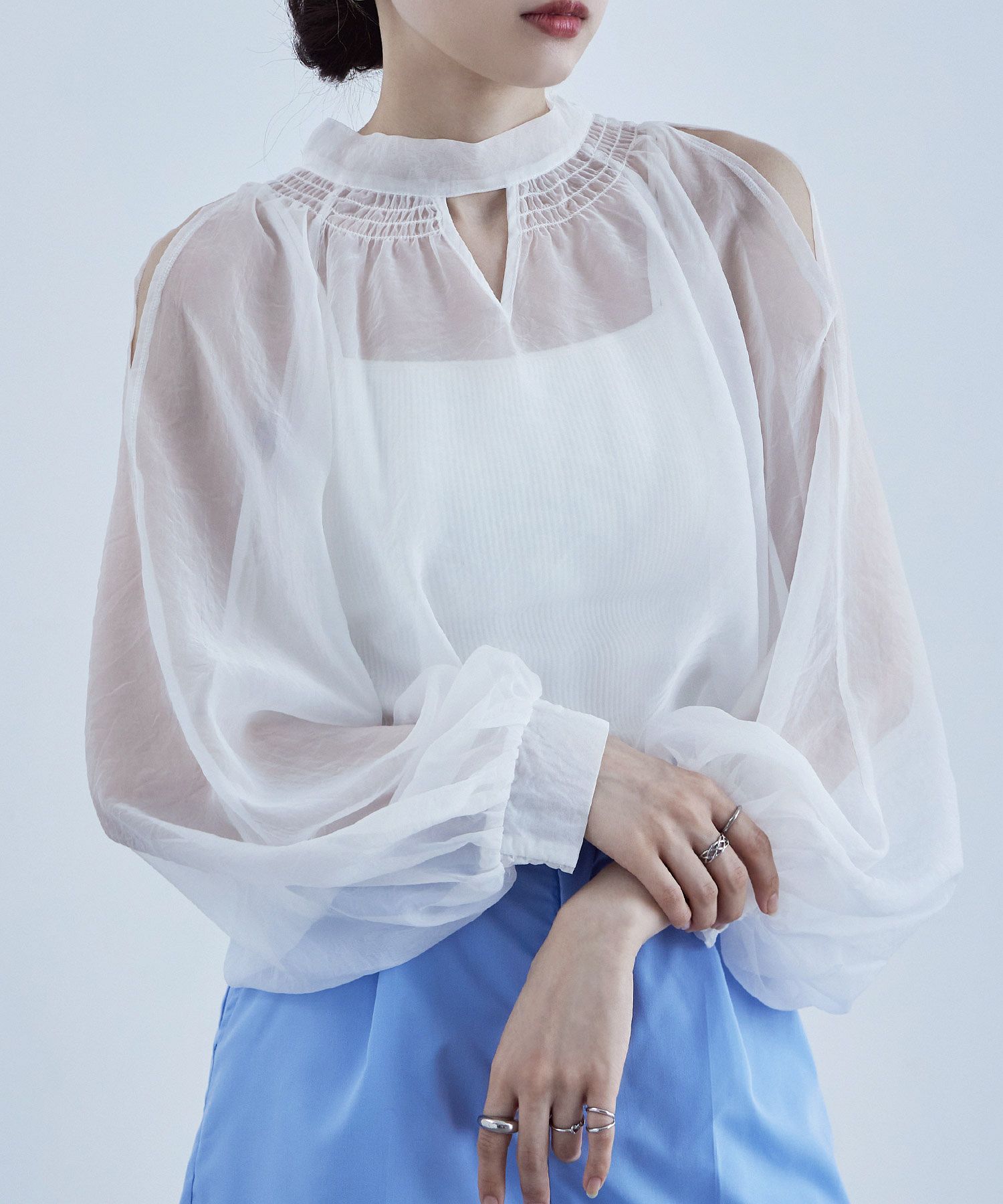 エー・エヌ・エル A.N.L 2WAYボウタイブラウス （アイボリー） ANAYI｜コットン2WAYボウタイブラウス | Rakuten Fashion(楽天