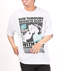 LUXSTYLE/天竺フォトプリント半袖Tシャツ/半袖Tシャツ メンズ ビッグシルエット ストレッチ ロゴ フォト プリント/505427763