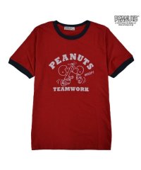  PEANUTS/スヌーピー  Tシャツ トップス リンガーTシャツ 半袖 プリント SNOOPY PEANUTS/505417277