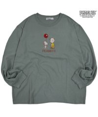  PEANUTS/スヌーピー Tシャツ 長袖 刺繍 チャリーブラウン  フライングエース PEANUTS SNOOPY/505417290