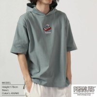  PEANUTS/ピーナッツ PEANUTS スヌーピー ドロップショルダー Tパーカー 半袖 プリント SNOOPY PEANUTS/505417334