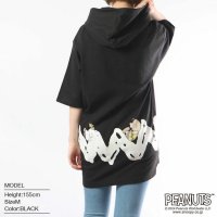  PEANUTS/ピーナッツ PEANUTS スヌーピー チャーリーブラウン ドロップショルダー Tパーカー 半袖 プリント SNOOPY PEANUTS/505417335