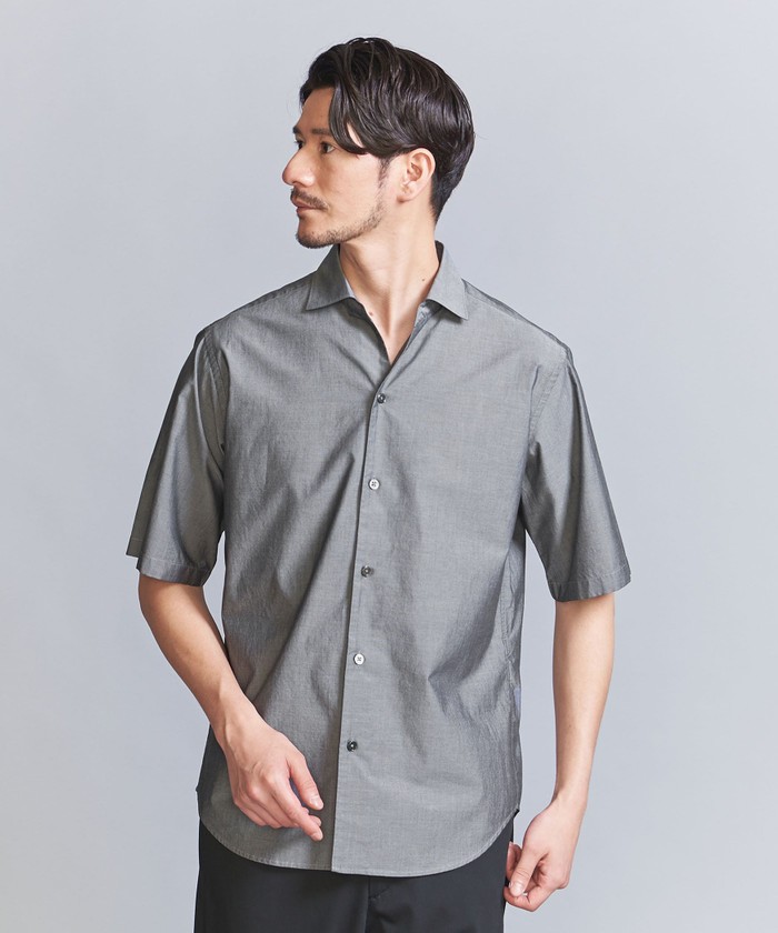 WEB限定 WARDROBE SMART】クリアポプリン ワイドカラー