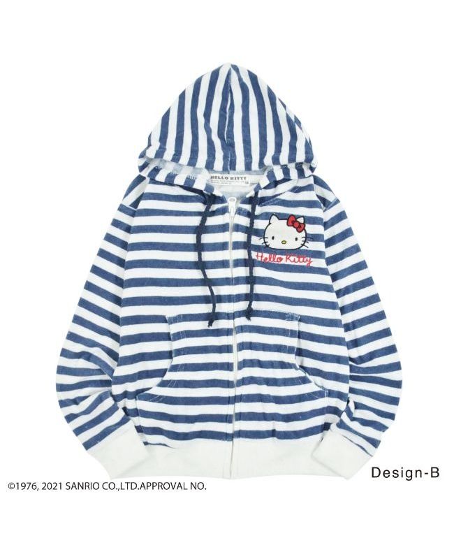 サンリオ Sanrio ハローキティ パイルボーダー パーカー キッズ サンリオ Sanrio ハローキティ パイルボーダー パーカー キッズ