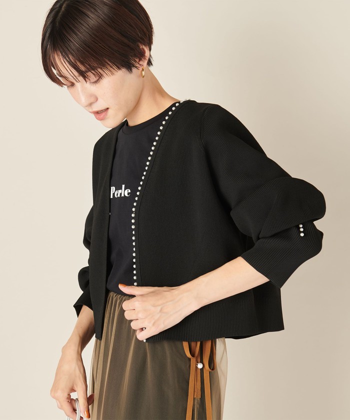 セール 30%OFF】《手洗い可能》ミニパールVネックカーディガン セール 30%OFF】《手洗い可能》ミニパールVネックカーディガン