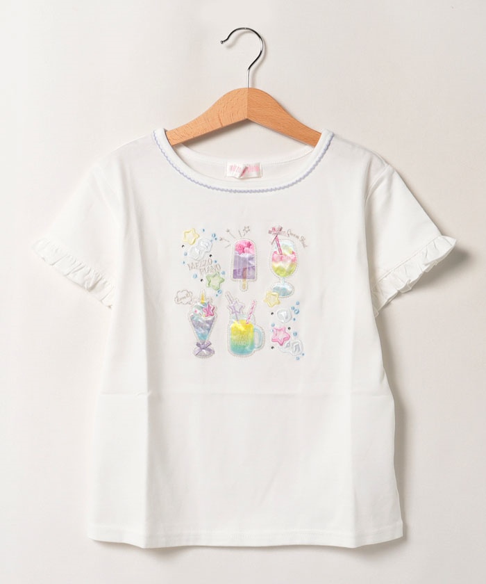 セール】メゾピアノ mezzo piano ソーダ刺しゅう 半袖Tシャツ