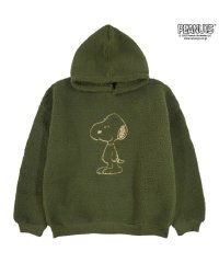  PEANUTS/スヌーピー ピーナッツ 刺繍 ボア BIG シルエット プルパーカー 長袖 SNOOPY  PEANUTS/505417321