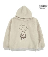  PEANUTS/ピーナッツ PEANUTS スヌーピー チャーリーブラウン パーカー 刺繍 BIG シルエット 長袖 ボア フリース SNOOPY PEANUTS M L/505417322