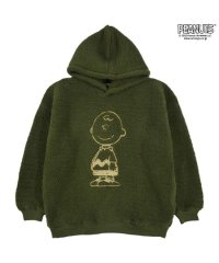  PEANUTS/ピーナッツ PEANUTS スヌーピー チャーリーブラウン パーカー 刺繍 BIG シルエット 長袖 ボア フリース SNOOPY PEANUTS M L/505417322