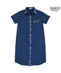  PEANUTS/スヌーピー デニム ロング シャツ 半袖 刺繍 レディース SNOOPY PEANUTS/505417429