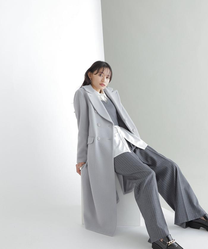 セール 50%OFF】ダブルチェスターモッサコート23AW(505430138 セール 50%OFF】ダブルチェスターモッサコート23AW(505430138