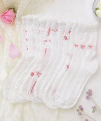 Lace Ladies/【10足セット】ロマンチックデザインホワイトカラーショート丈ソックス レディース ソックス 靴下 春 夏 秋 冬 ショート丈 立体 白 ホワイト やわらか 女性/505430521