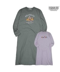  PEANUTS/ピーナッツ PEANUTS スヌーピー ロング ワンピース 長袖 ピーナッツ プリント 兄弟 SNOOPY PEANUTS/505417293