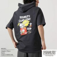  PEANUTS/ピーナッツ PEANUTS スヌーピー ドロップショルダー Tパーカー 半袖 プリント アメコミ コミック 漫画 SNOOPY PEANUTS/505417333