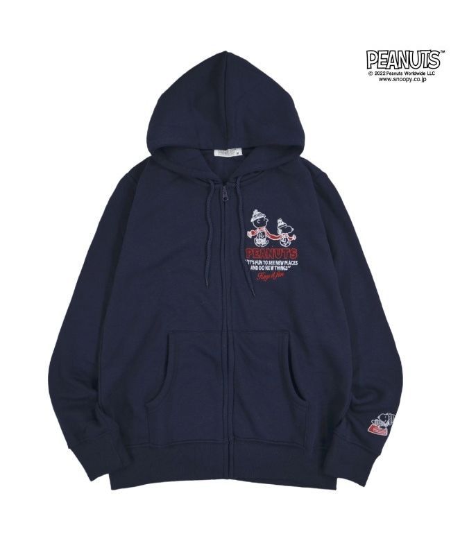 ピーナッツ PEANUTS スヌーピー パーカー 裏起毛 PEANUT ZIP