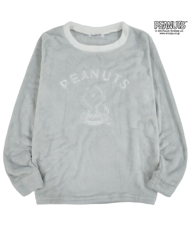 スヌーピー フリースルームウェア ダークグレー PEANUTS パジャマ ルームウェア スヌーピー フリース