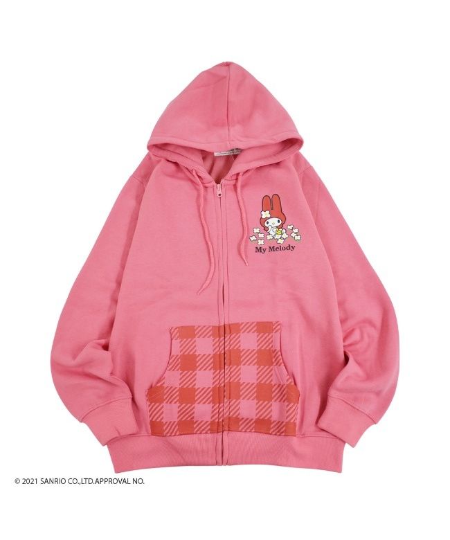 サンリオ Sanrio マイメロディ ジップ パーカー サンリオ 裏起毛 サンリオ Sanrio マイメロディ ジップ パーカー サンリオ 裏起毛