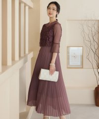 PourVous/プールヴー PourVous 結婚式パーティードレスラメチュールミモレ丈&七分袖セレモニーフォーマル ワンピース 20代 30代 40代/505429074