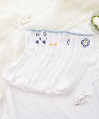 Lace Ladies/【10足セット】ポップ柄凸凹チェーンショート丈ソックス レディース ソックス   靴下 ショート丈 春 夏 秋 冬 四季 シーズンレス 花柄 ハート くま 太陽/505430532