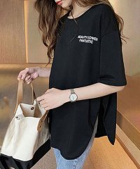 NinaetLina/サイドスリットクルーネックTシャツ/505435380