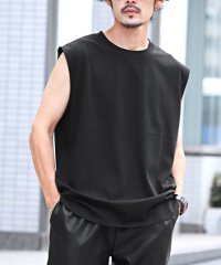 LUXSTYLE/シルケットライクノースリーブ/ノースリーブ Tシャツ メンズ クルーネック シルケット シルキー 無地/505437151