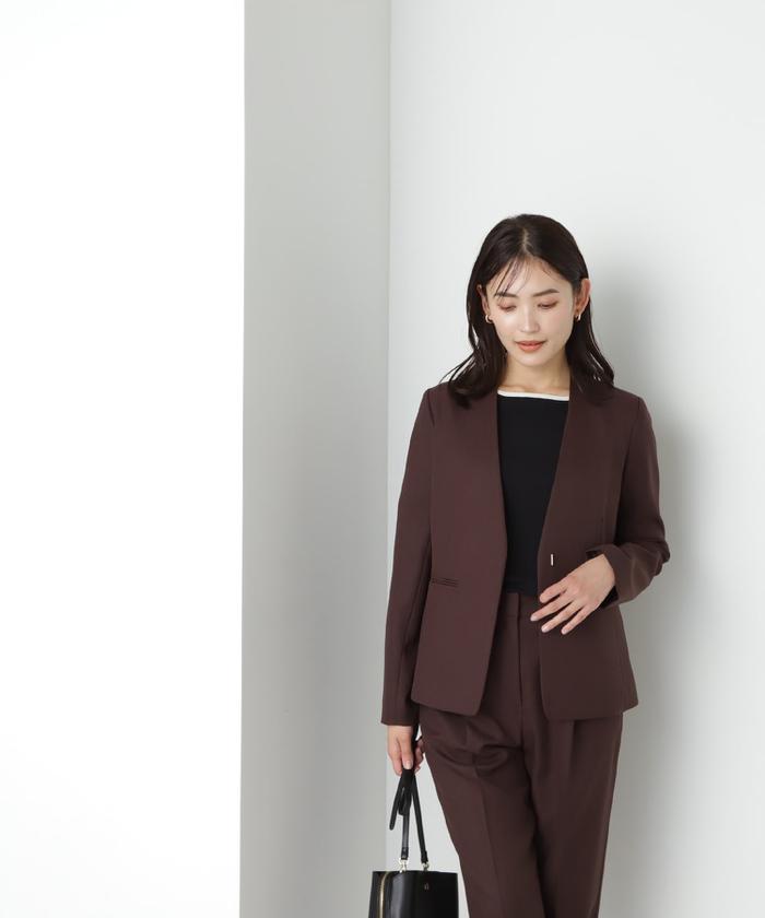 セール 30%OFF】<パウダーツイルセットアップ>ノーカラー セール 30%OFF】<パウダーツイルセットアップ>ノーカラー