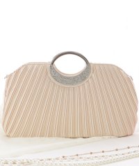 Lace Ladies/レースレディース Lace Ladies メタルハンドルサテンプリーツラウンドバッグ/505437769