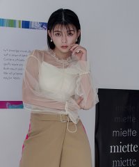 miette/チュールギャザーシアーショートトップス/505438716