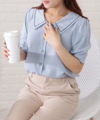Lace Ladies/レースレディース Lace Ladies 刺繍襟前開きボタンブラウス/505437749