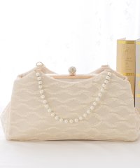 Lace Ladies/レースレディース Lace Ladies パールハンドルがま口レースパーティーバッグ/505437774