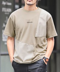 LUXSTYLE/ポンチ斜め切替半袖Tシャツ/Tシャツ メンズ 半袖 メンズTシャツ 半袖Tシャツ ロゴ 切替/505440431