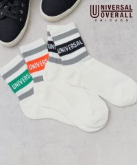 UNIVERSAL OVERALL/ユニバーサルオーバーオール 3足セット / 底パイル ロークルー ロゴ入り ラインソックス / クルー丈 靴下/505440468