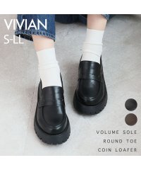 Vivian/【2023秋冬新作】厚底ラウンドトゥコインローファー/505440669