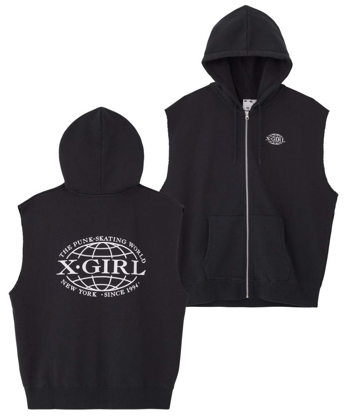 X－GIRL WORLD LOGO ZIP UP SWEAT VEST(505441849) | Xgirl(Xgirl) - d